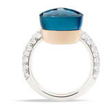 Pomellato Nudo Maxi 18ct Rose and White Gold London Blue Topaz and Diamond Ring