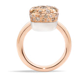 Pomellato Nudo Maxi Solitaire 18ct Rose and White Gold Brown Diamond Ring