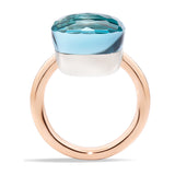 Pomellato Nudo Assoluto 18ct Rose and White Gold Blue Topaz Ring