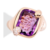 Pomellato Ritratto 18ct Rose Gold Amethyst and Diamond Ring