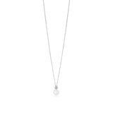 18ct White Gold Akoya Cultured Pearl and Diamond Pendant and Chain