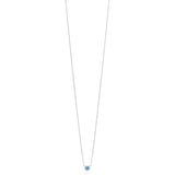 18ct White Gold Rub Set Round Cut Aquamarine Pendant