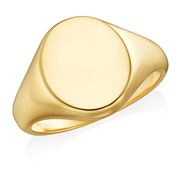 18ct Yellow Gold Plain Oval Signet Ring