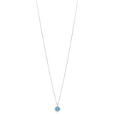18ct White Gold Round Cut Aquamarine and Round Brilliant Cut Diamond Halo Cluster Pendant and Chain