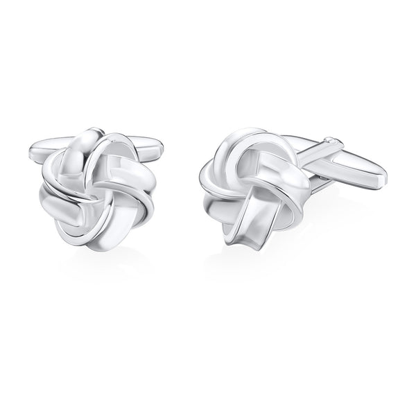 Sterling Silver Knot Cufflinks with a Swivel Bar Fitting