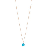 18ct Rose Gold Turquoise and Round Brilliant Cut Diamond Pendant and Chain