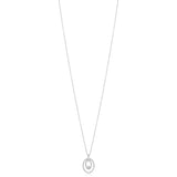 18ct White Gold Rub and Grain Set Round Brilliant Cut Diamond Drop Pendant and Chain