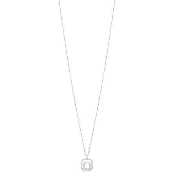 18ct White Gold Grain Set Round Brilliant Cut Diamond Pendant