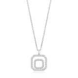18ct White Gold Grain Set Round Brilliant Cut Diamond Pendant