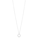 18ct White Gold Claw Set Round Brilliant Cut Diamond Circular Pendant and Chain