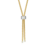 18ct Yellow and White Gold Baguette Cut Diamond and Round Brilliant Cut Lariat