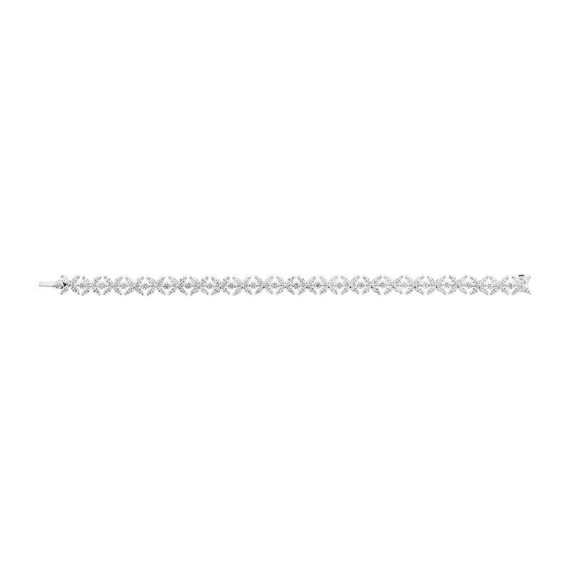 18ct White Gold Claw Set Diamond Bracelet