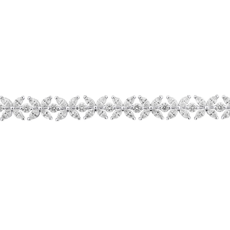 18ct White Gold Claw Set Diamond Bracelet
