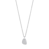 Piccolo 18ct White Gold Pave Set Round Brilliant Cut Diamond Pendant and Chain