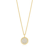 Piccolo 18ct Yellow Gold Pave Set Round Brilliant Cut Diamond Pendant and Chain