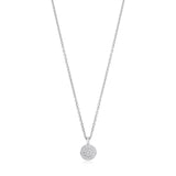 Piccolo 18ct White Gold Pave Set Round Brilliant Cut Diamond Pendant and Chain