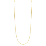 18ct Yellow and White Gold Milgrain Edge Grain Set Round Brilliant Cut Diamond Necklace