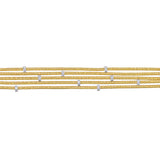 18ct Yellow and White Gold Grain Set Diamond Five Strand Bracelet