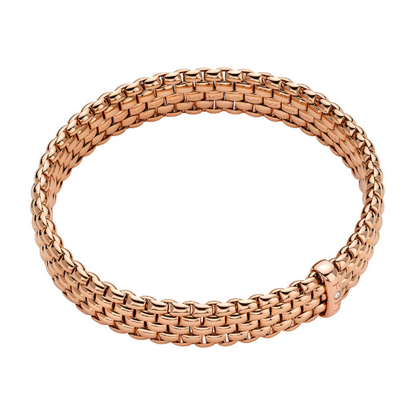 Fope Panorama Flex'It 18ct Rose Gold Diamond Bracelet