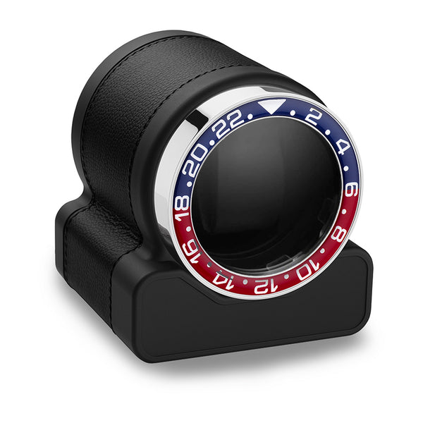 Scatola del Tempo Rotor One Sport Black+ Red/Blue Leather Watch Winder