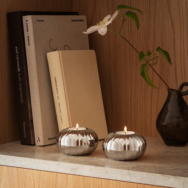 Georg Jensen Bernadotte Stainless Steel Tealight Holders (Pair)