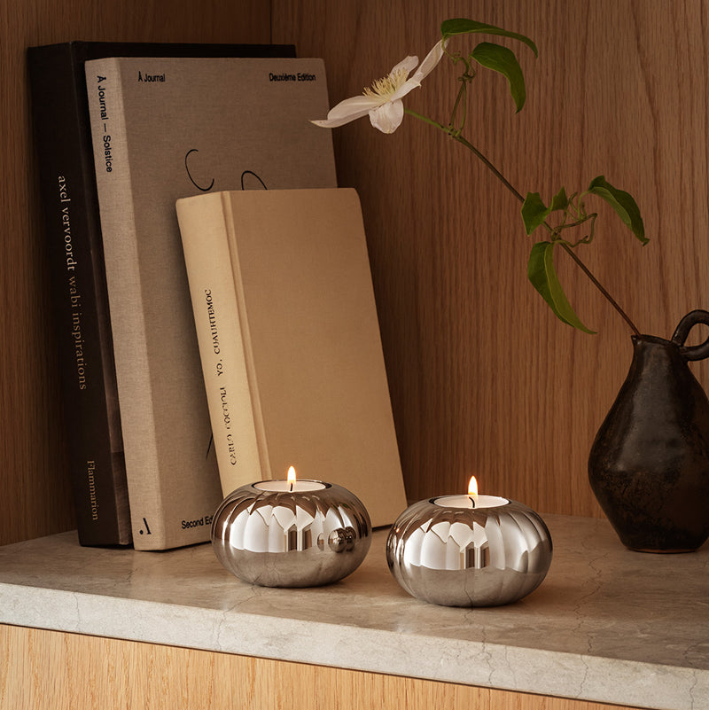 Georg Jensen Bernadotte Stainless Steel Tealight Holders (Pair)