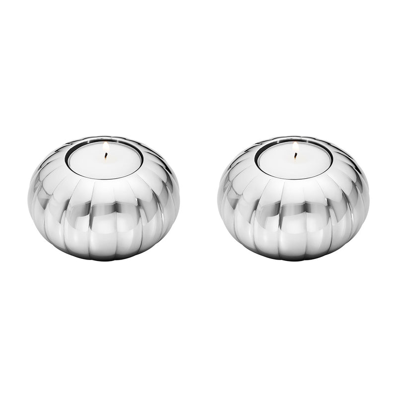 Georg Jensen Bernadotte Stainless Steel Tealight Holders (Pair)