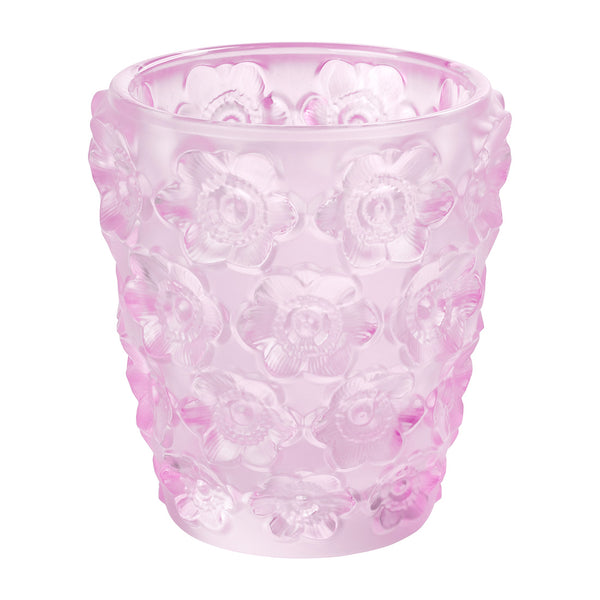 Lalique Anemones Pink Luster Crystal Votive