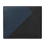 Montblanc Meisterstück Soft Grain Geometry Black and Blue Leather Six Credit Card Wallet