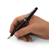 Montblanc Meisterstück 145 Classique Platinum Coated Black Precious Resin Fountain Pen
