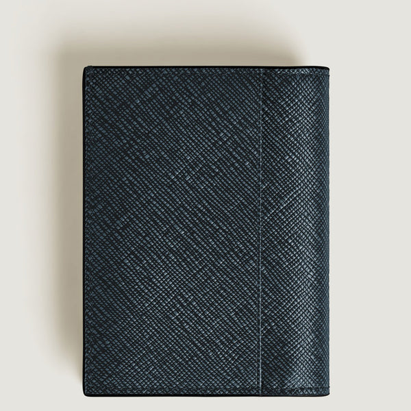 Montblanc Sartorial Tweed Blue Leather Mini Four Credit Card Wallet
