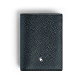 Montblanc Sartorial Tweed Blue Leather Mini Four Credit Card Wallet