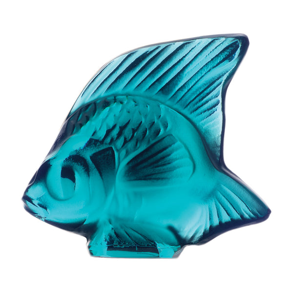 Lalique Fish Turquoise Crystal Sculpture