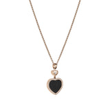 Chopard Happy Hearts 18ct Rose Gold Diamond and Onyx Pendant and Chain