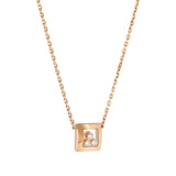 Chopard Happy Diamonds Happy Curves 18ct Rose Gold Diamond Pendant and Chain