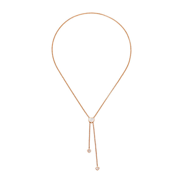 Chopard Happy Hearts 18ct Rose Gold White Mother of Pearl and Diamond Necklace