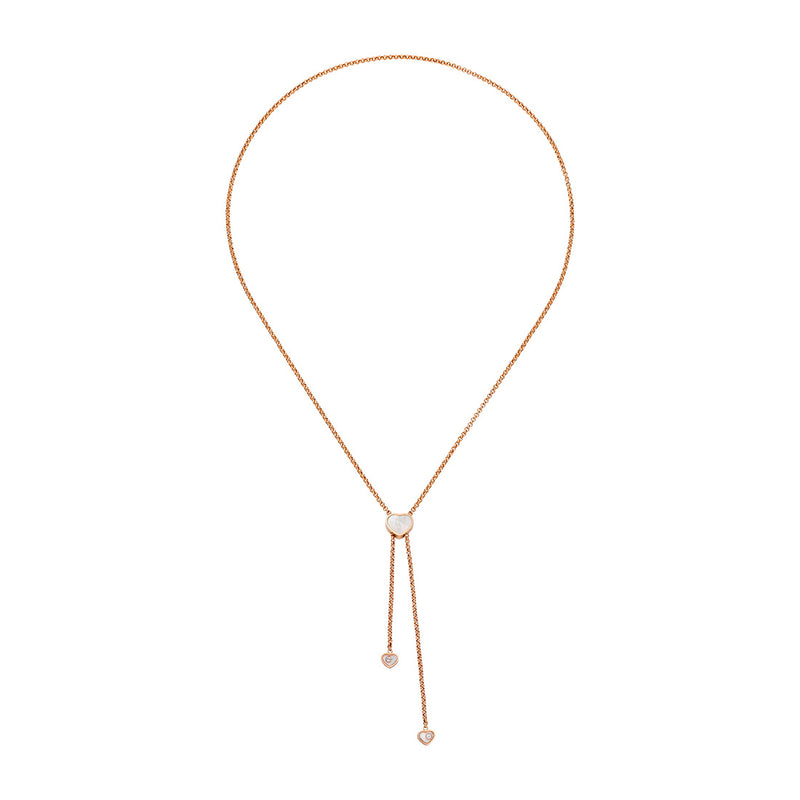 Chopard Happy Hearts 18ct Rose Gold White Mother of Pearl and Diamond Necklace