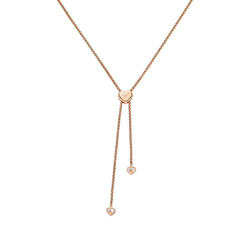 Chopard Happy Hearts 18ct Rose Gold White Mother of Pearl and Diamond Necklace