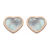 Chopard Happy Hearts 18ct Rose Gold White Mother of Pearl Stud Earrings