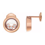 Chopard Happy Diamonds Icons 18ct Rose Gold Diamond Circular Stud Earrings