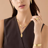 Marco Bicego Lunaria Twist 18ct Yellow Gold Diamond Lariat Necklace