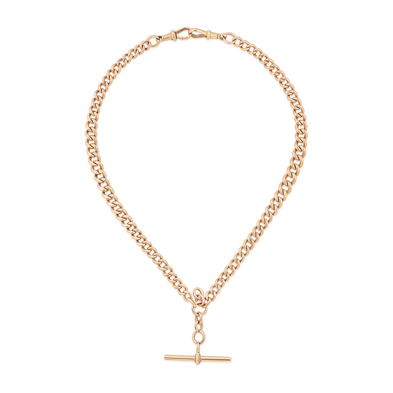 Antique Edwardian 9ct Rose Gold Albert Chain Circa 1920