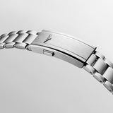 Longines Spirit Pilot Steel 39mm Black Arabic Dial Watch with a Steel Bezel on a Steel Bracelet