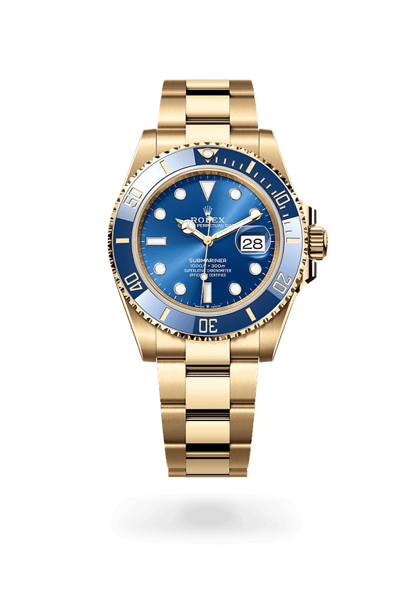 Rolex Submariner in 18 ct yellow gold, M126618LB-0002 - Mallory Jewellers