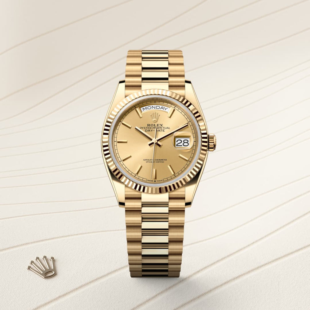 Rolex Day-Date 36 in 18 ct yellow gold, M128238-0045 - Mallory Jewellers