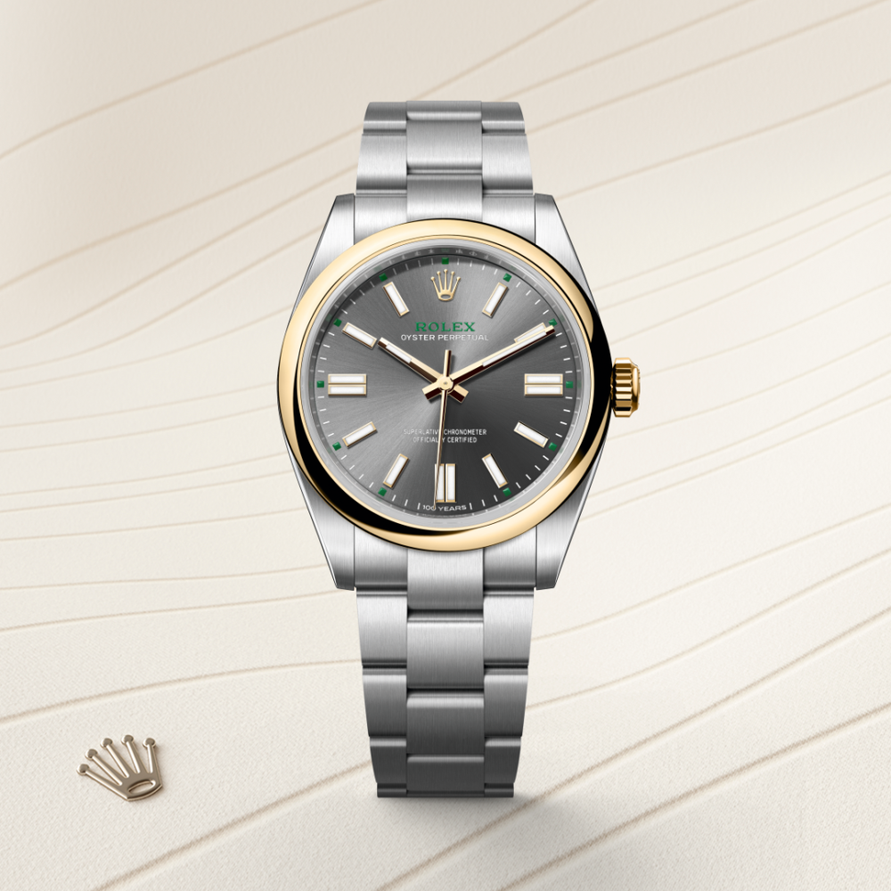 Rolex Oyster Perpetual 41 in Oystersteel and yellow gold, M134303-0001 - Mallory Jewellers