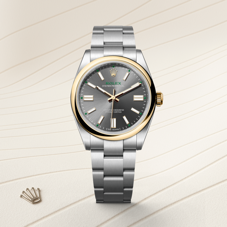 Rolex Oyster Perpetual 41 in Oystersteel and yellow gold, M134303-0001 - Mallory Jewellers