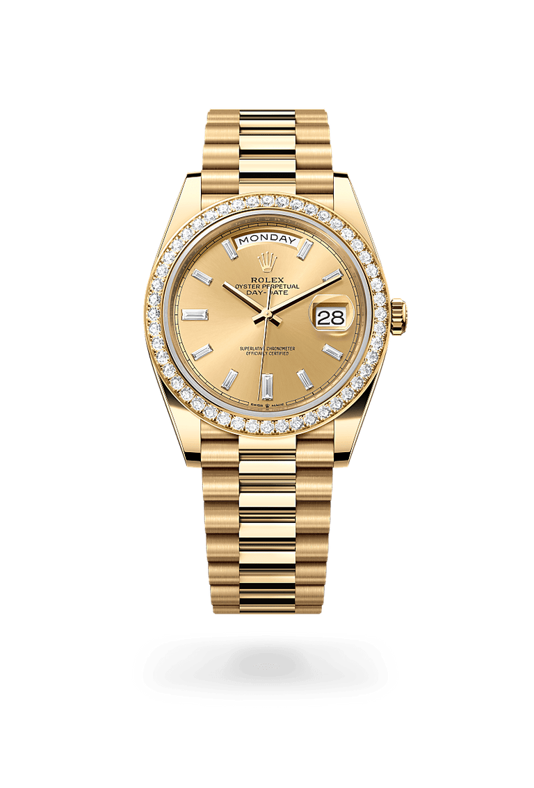 Rolex Day-Date in 18 ct yellow gold, M228348RBR-0002 - Mallory Jewellers