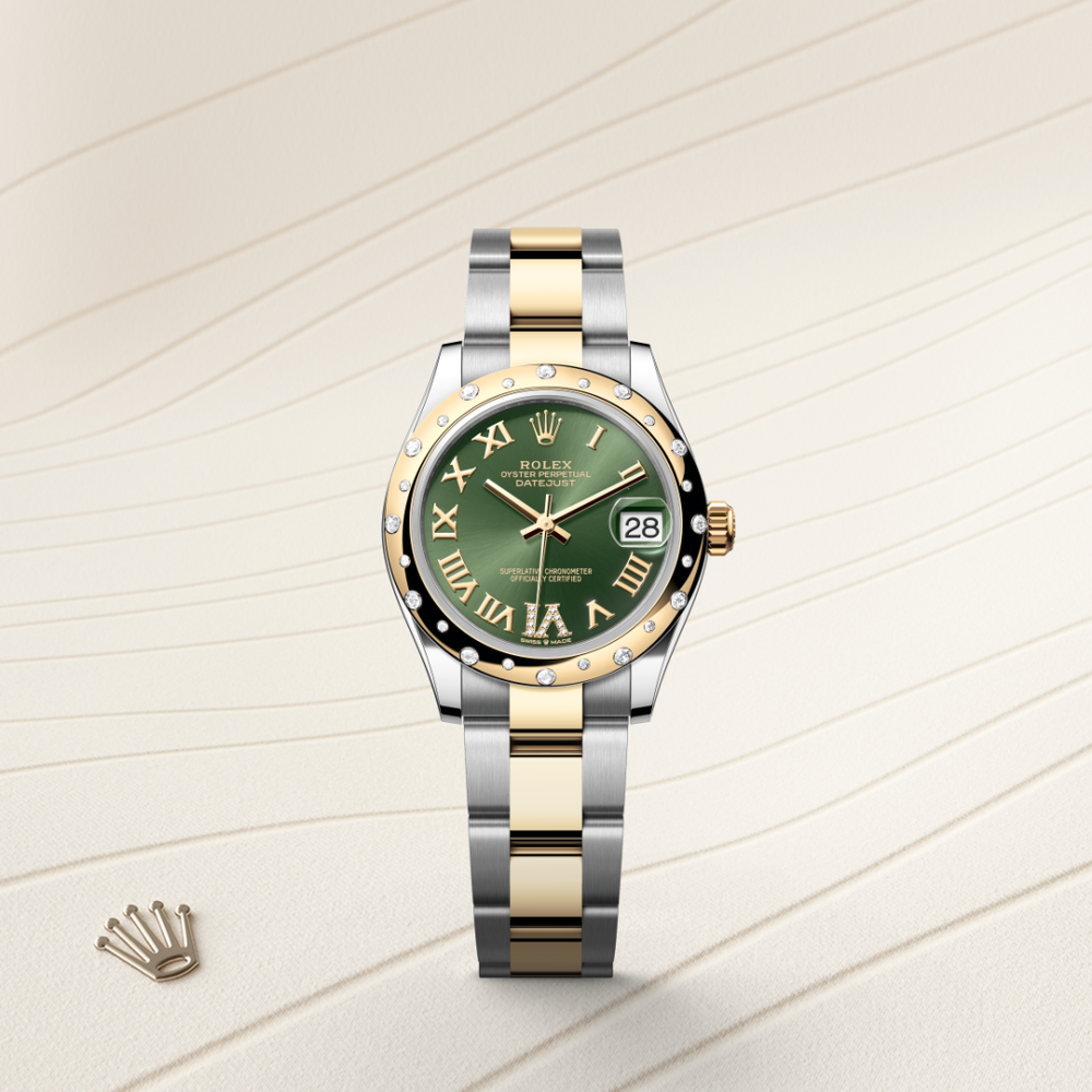 Rolex Datejust 31 in Oystersteel and yellow gold and diamonds, M278343RBR-0015 - Mallory Jewellers