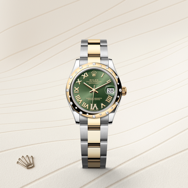 Rolex Datejust 31 in Oystersteel and yellow gold and diamonds, M278343RBR-0015 - Mallory Jewellers